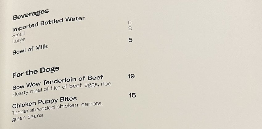 Dog-friendly room service at Loews Miami Beach hotel
